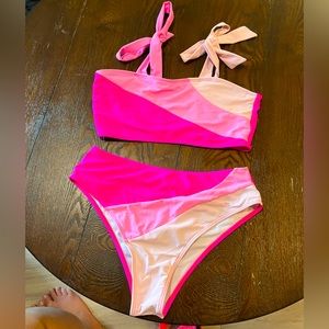 Bright pink bikini